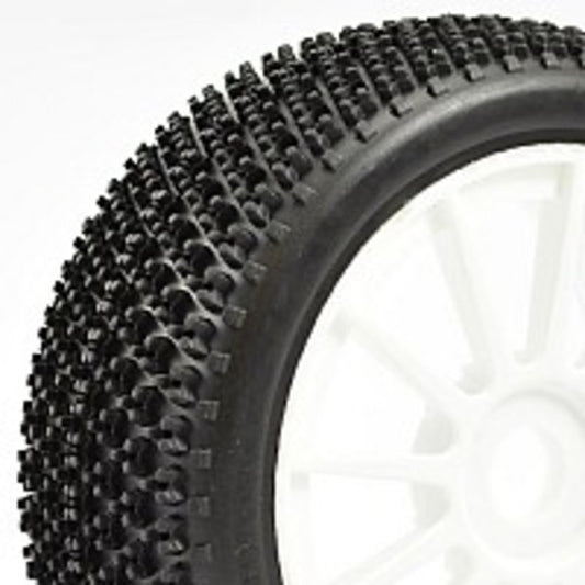 Fastrax 1/8th Buggy 'Tri Pin' Tyres Pre-Mounted on 12 Spoke Wheels (2)
