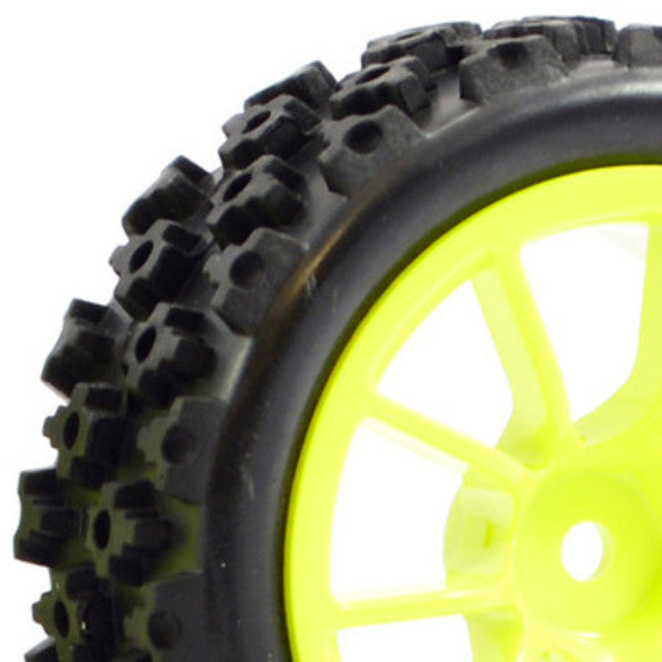 FAST0037Y 1/10 Street/Rally Tyre 10Sp Neon Yellow Wheel