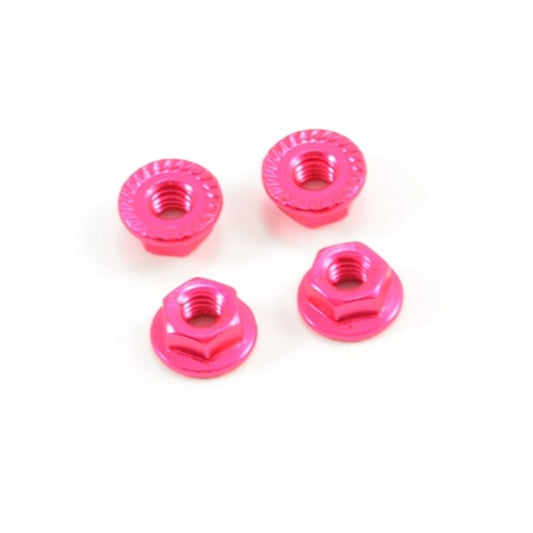 FTM4PKS - FASTRAX M4 PINK SERRATED ALUMINIUM NUTS 4PCS