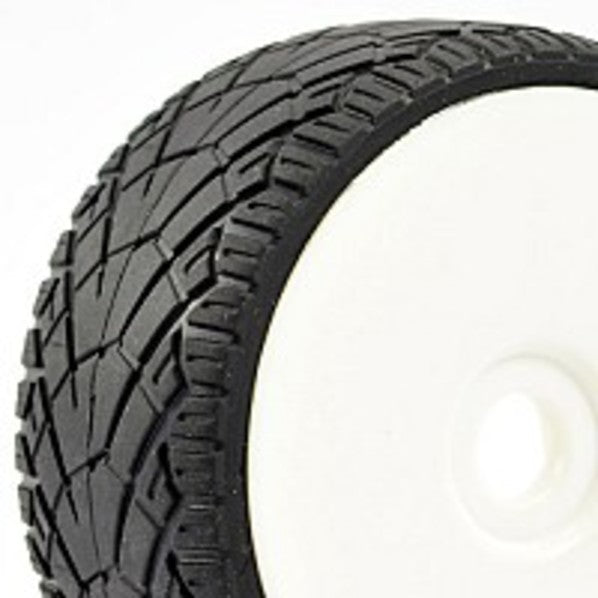 FAST0025D Fastrax 'Inter Tread' 1/8th Off-Road Pre-Mounted Tyres on Dished Wheels (2)