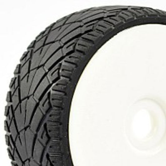 FAST0025D  Fastrax 'Inter Tread' 1/8th Off-Road Pre-Mounted Tyres on Dished Wheels (2)