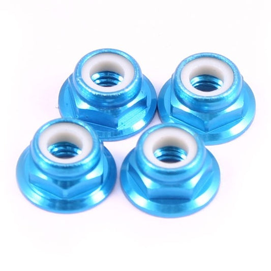FASTM4BT - FASTRAX M4 BLUE ALUMINIUM FLANGED THIN LOCKNUTS