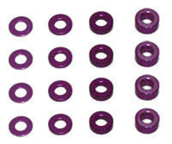 U2585 Speed Pack Alloy M3x6 Spacers ;0.5;1;2;3mm - 16pcs