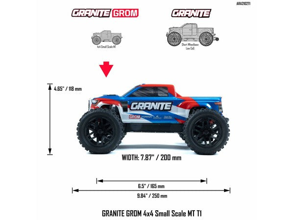 1/18 GRANITE GROM MEGA 4X4 MT with Battery & Charger BlueC-ARA2102T1