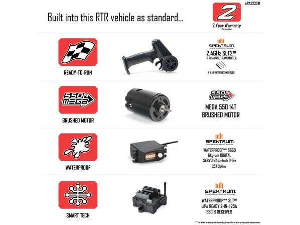 1/10 GORGON MEGA 550 2WD MT (no Battery/Charger) BlueC-ARA3230T1