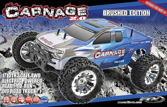 FTX CARNAGE 2.0 1/10 BRUSHED TRUCK 4WD RTR