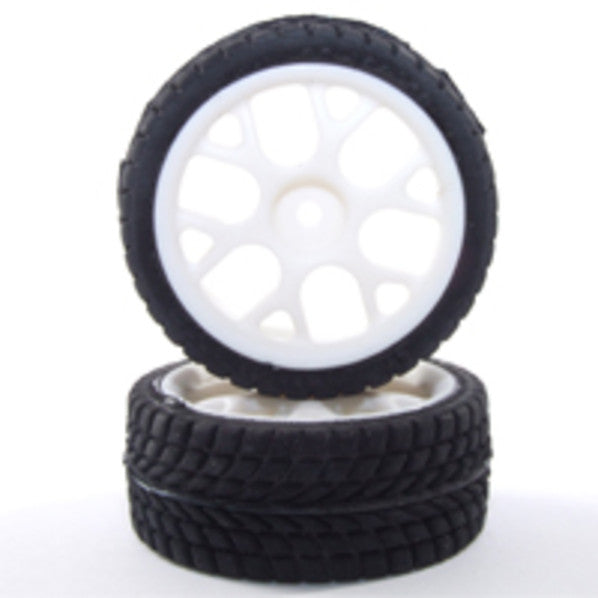 Touring Car Treaded Tyre/Wheel/Insert Set (4)