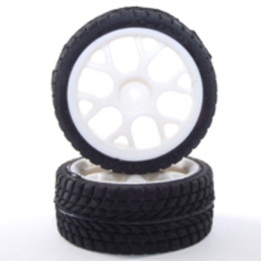 Touring Car Treaded Tyre/Wheel/Insert Set (4)