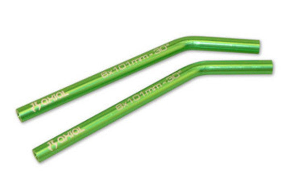 Threaded Aluminum Pipe 6x101mm - 30° Angle Green (2pcs)