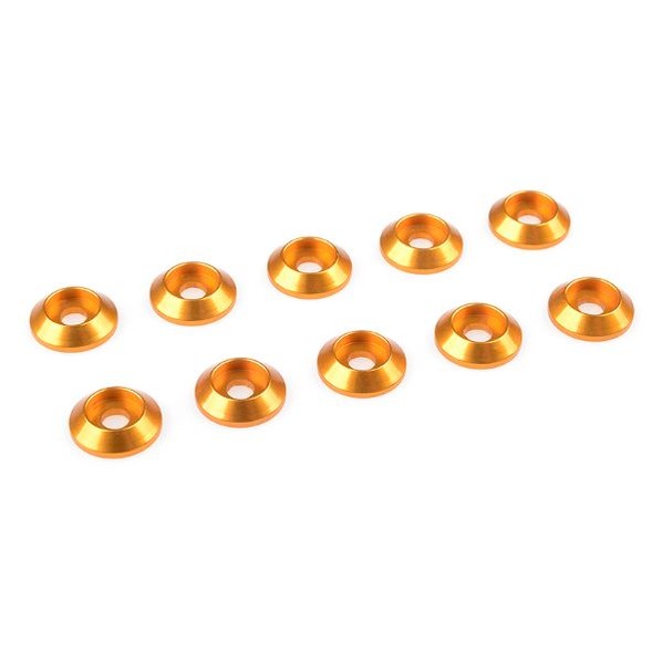 C31300 - Gold aluminium flanged washer for M3 button screws - OD 10mm