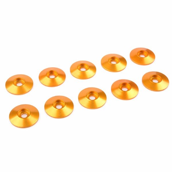 C31310 - Gold aluminium flanged washer for M3 button screws - OD 15mm