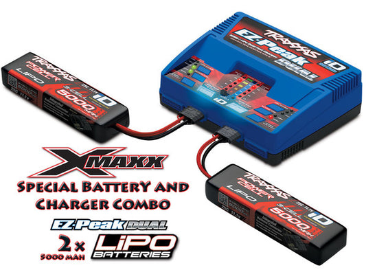 TRX2990T - Dual ID Charger w/2x3S 5000mAh LiPo (2872X)