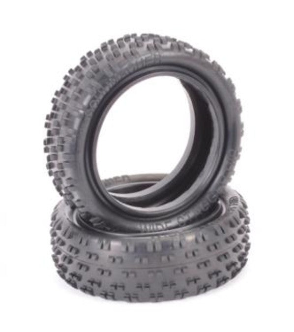 U6811 - Wide Stagger Rib Tyres - 4WD 1:10 Buggy Front - Silver