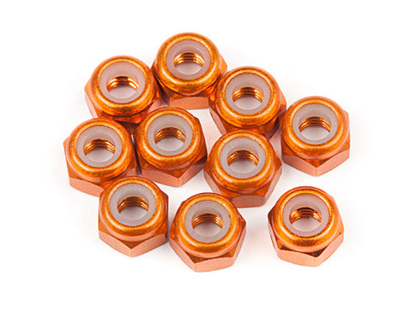 Aluminium Thin Lock Nut M3 (ORANGE/10PCS)