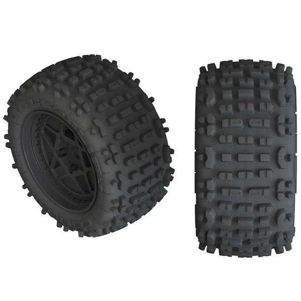 Z-AR550050 Backflip LP 4S Tire 3.8 Glued Black (2)