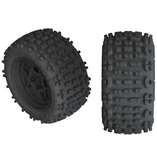 Z-AR550050 Backflip LP 4S Tire 3.8 Glued Black (2)