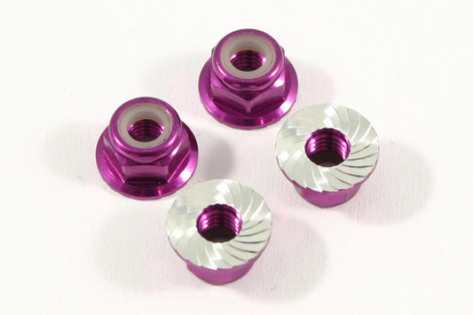 FTM4PS  FASTRAX M4 PURPLE SERRATED ALUMINIUM LOCKNUTS 4PCS