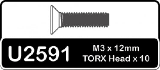 U2591 - SPEED PACK - Torx M3 x 12 Csk