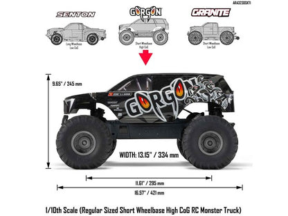1/10 GORGON MEGA 550 2WD MT RTA Kit w/Batt & Chg GunmetalC-ARA3230SKT1