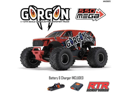 1/10 GORGON MEGA 550 2WD MT with Battery & Charger RedC-ARA3230ST2