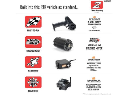 1/10 GORGON MEGA 550 2WD MT with Battery & Charger YellowC-ARA3230ST1