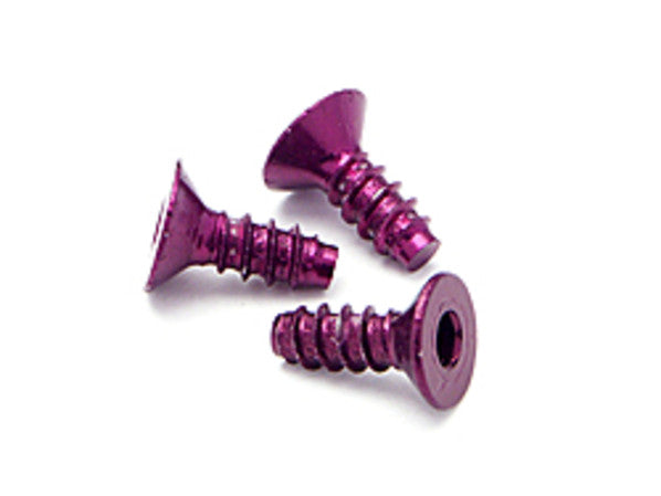 Z076  ALUMINIUM TP FLAT HEAD SCREW 3 X 8MM (HEX SOCKET/PURPLE/5PC