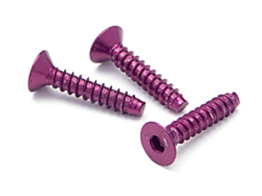 Z079 - ALUMINIUM TP FLAT HEAD SCREW 3 X 15MM (HEX SOCKET/PURPLE/5PC)