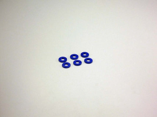 W0145 - Kyosho Aluminum Washers (3x7x1/Blue/6Pc)